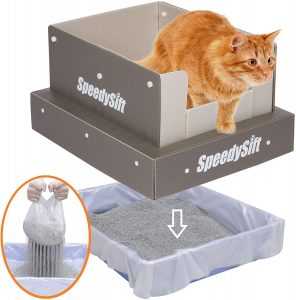 SpeedySift Cat Litter Box with Disposable Sifting Liners